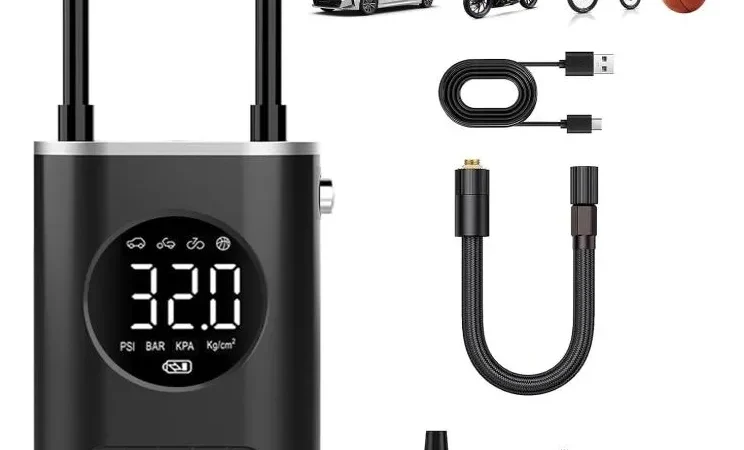 Compressor 12V para carro, moto e bicicleta